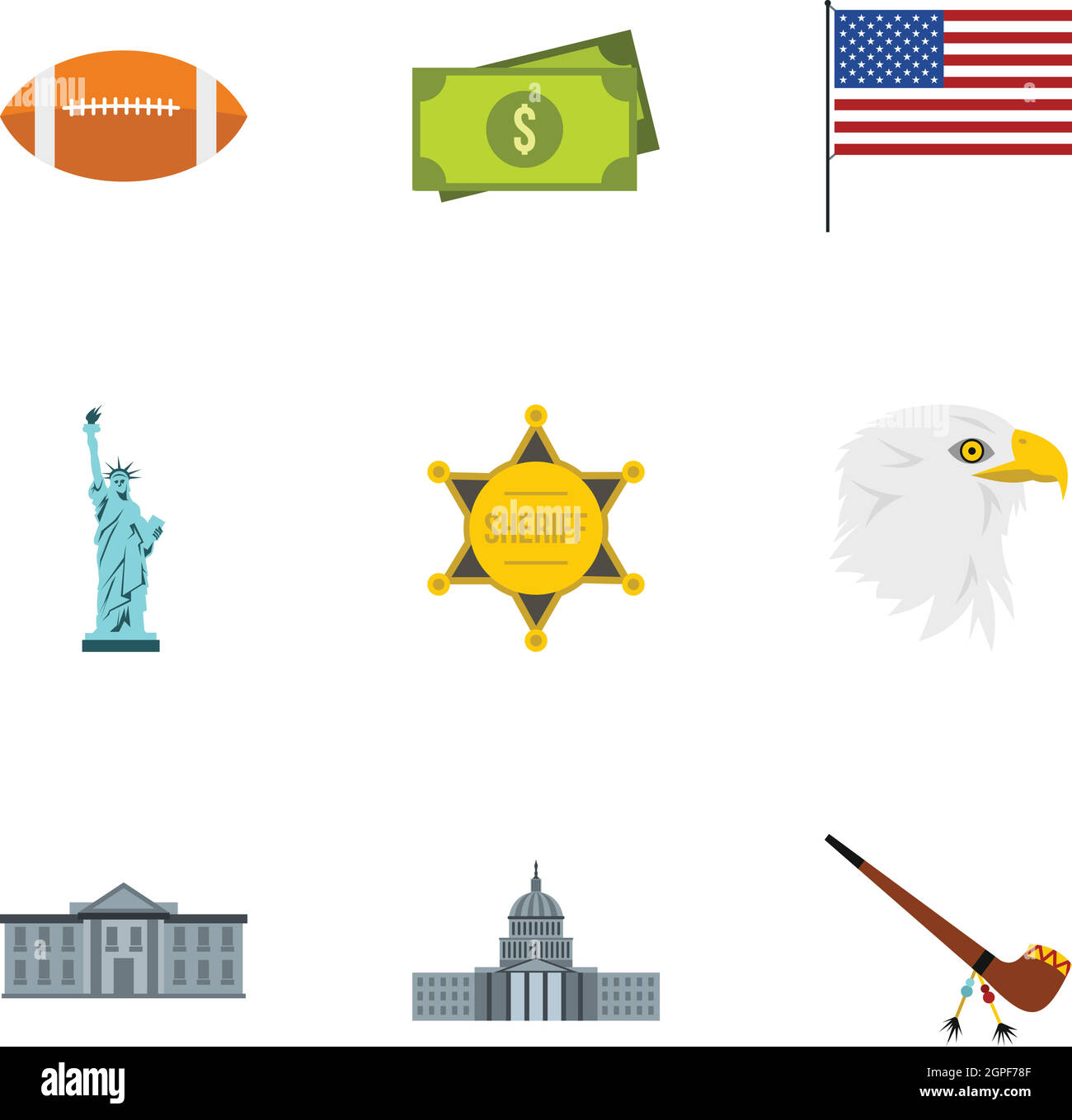 Country USA icons set, flat style Stock Vector Image & Art - Alamy