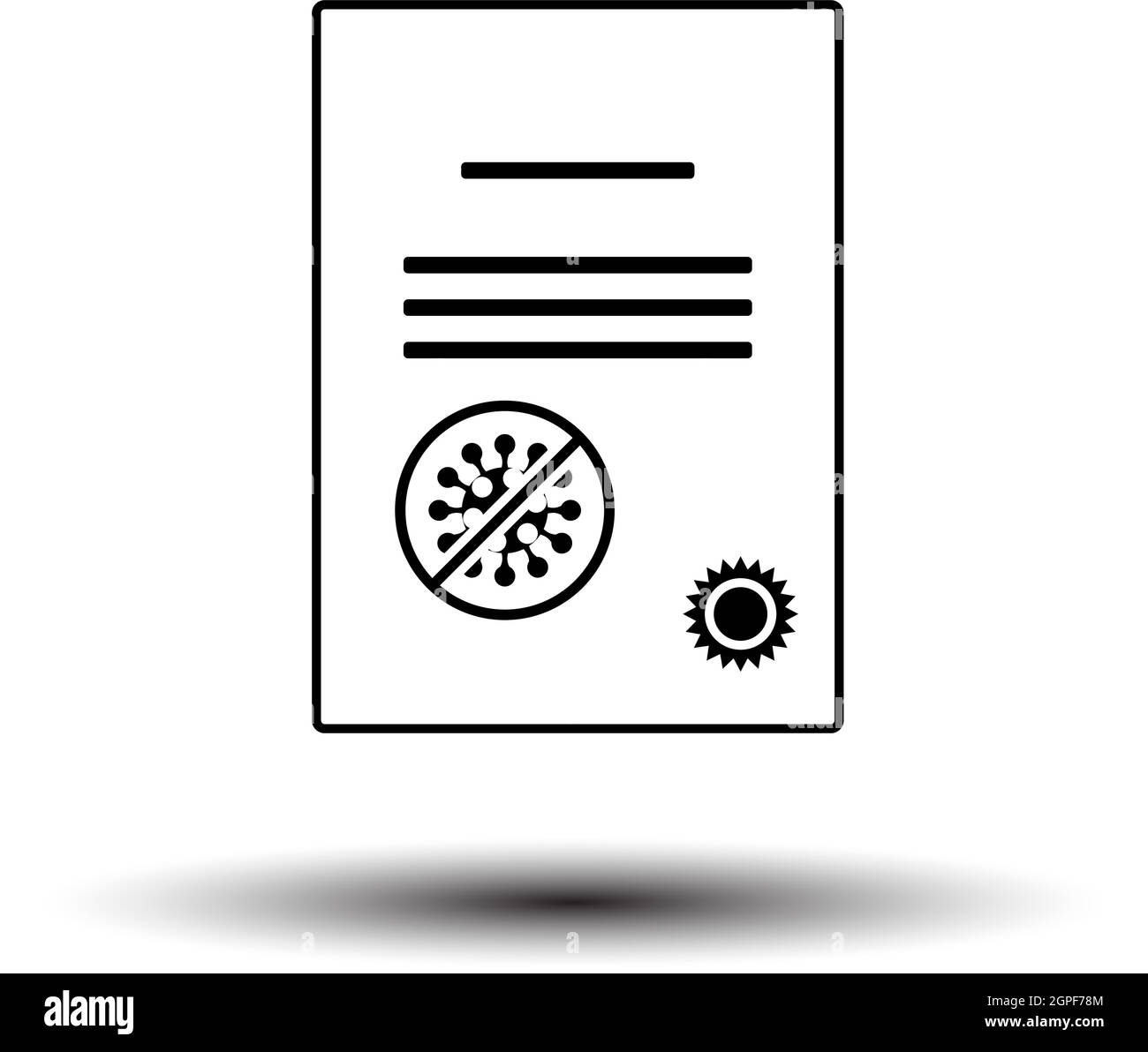 No Coronavirus Certificate Icon Stock Vector