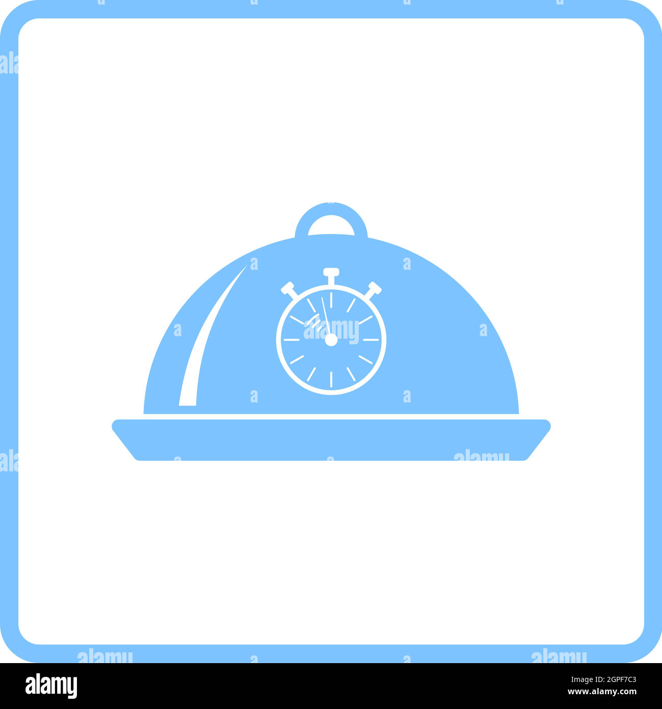 Cloche With Stopwatch Icon Stock Vector