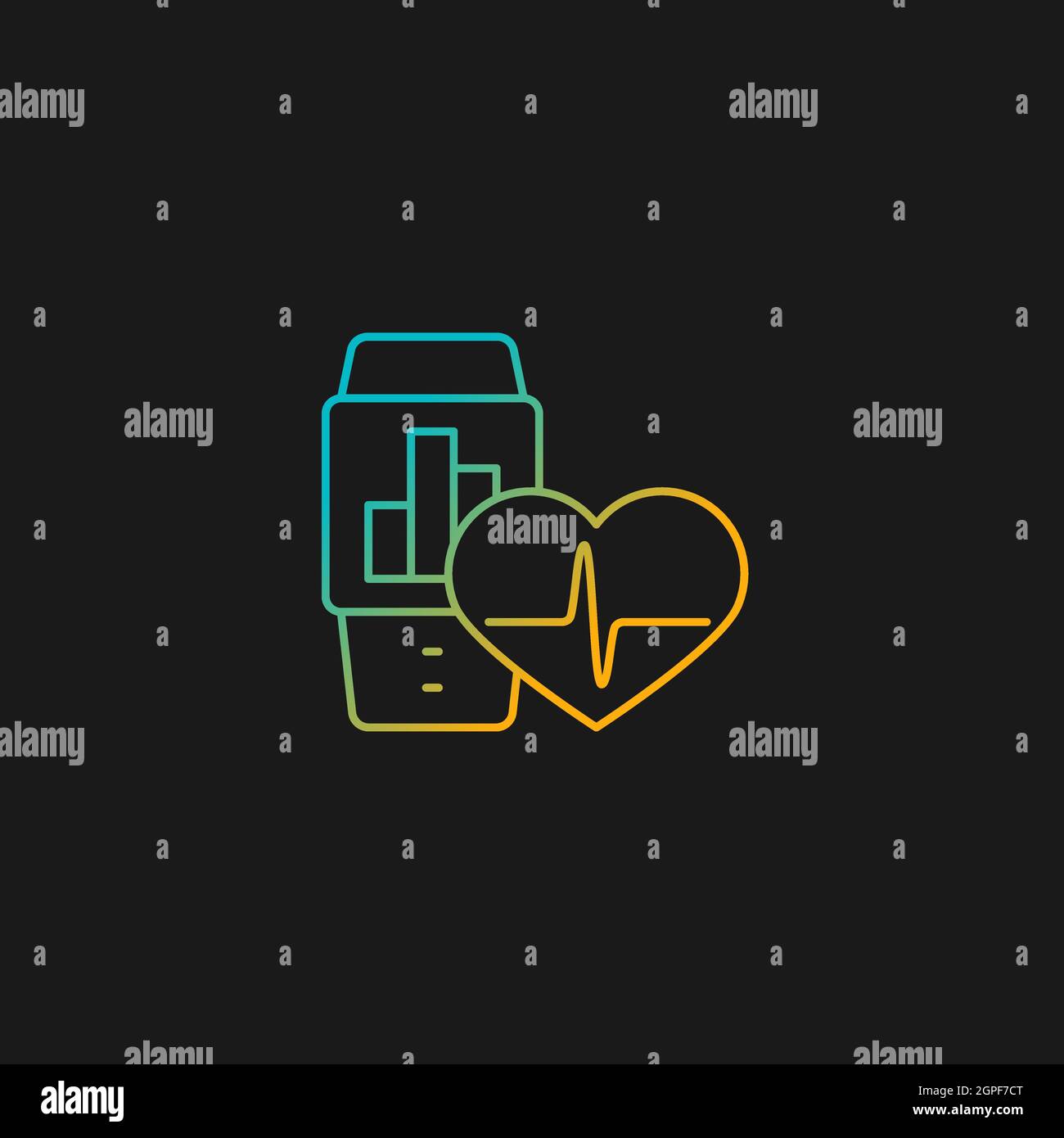 Health trackers for workers gradient vector icon for dark theme Stock ...