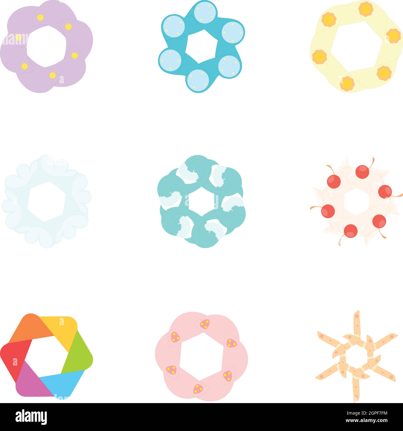 Artificial flowers icons set, cartoon style Stock Vector Image & Art ...