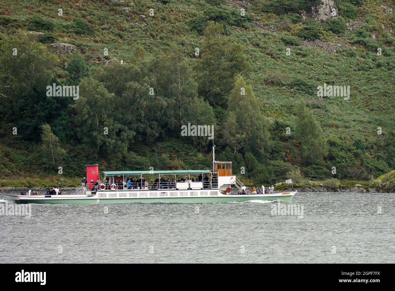 The M.Y. Raven on Ullswater, Lake District National Park, Cumbria, England, United Kingdom Stock Photo