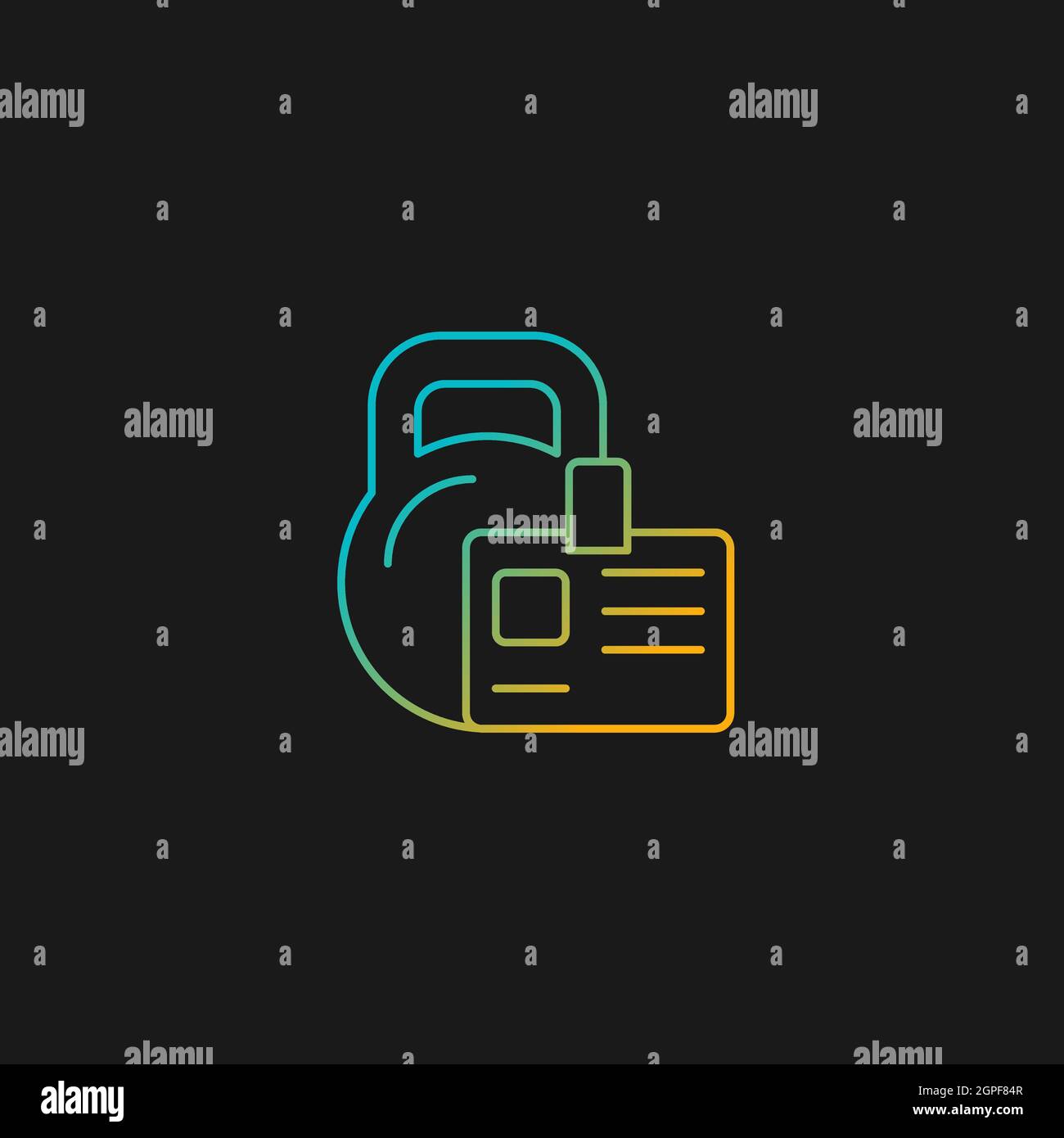 Gym membership gradient vector icon for dark theme Stock Vector
