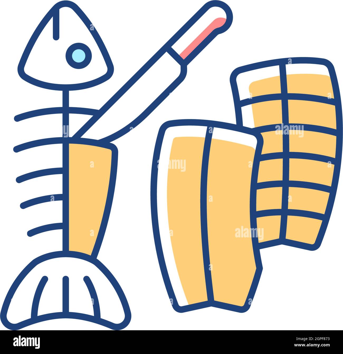 Fillet carving RGB color icon Stock Vector Image & Art - Alamy