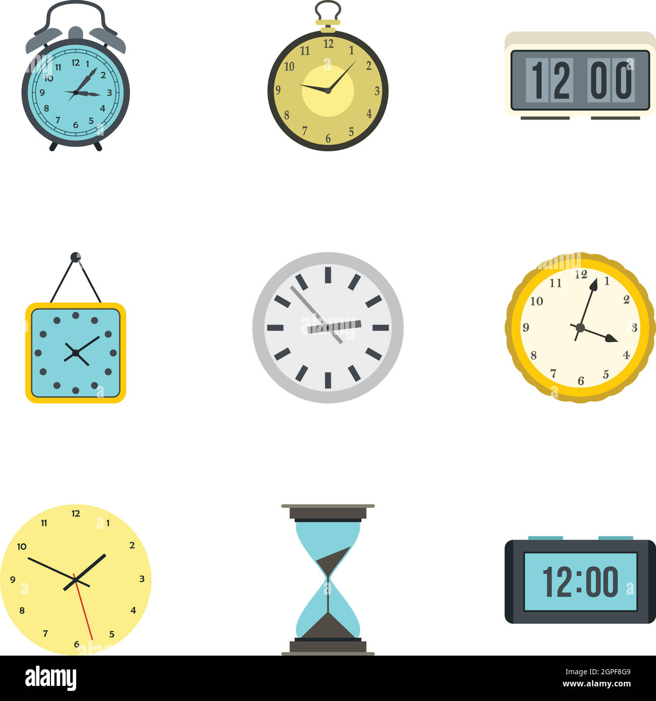Chronometer icons set, flat style Stock Vector Image & Art - Alamy