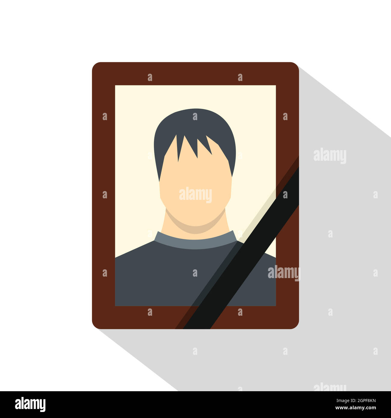Memory portrait icon, flat style Stock Vector