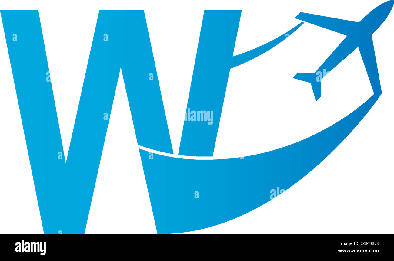 W aircraft logo Stock Vector Images - Alamy