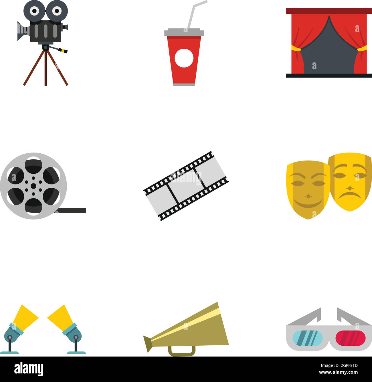 Cinematography icons set, flat style Stock Vector Image & Art - Alamy