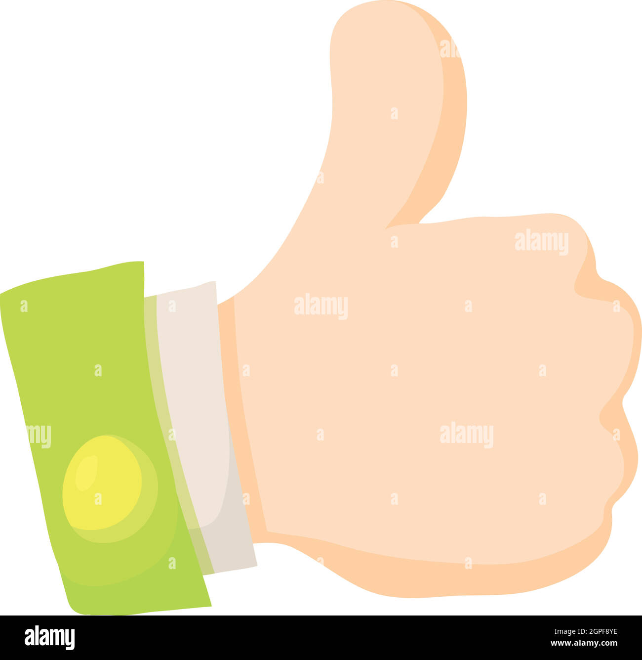 Thumbs up icon, cartoon style Stock Vector
