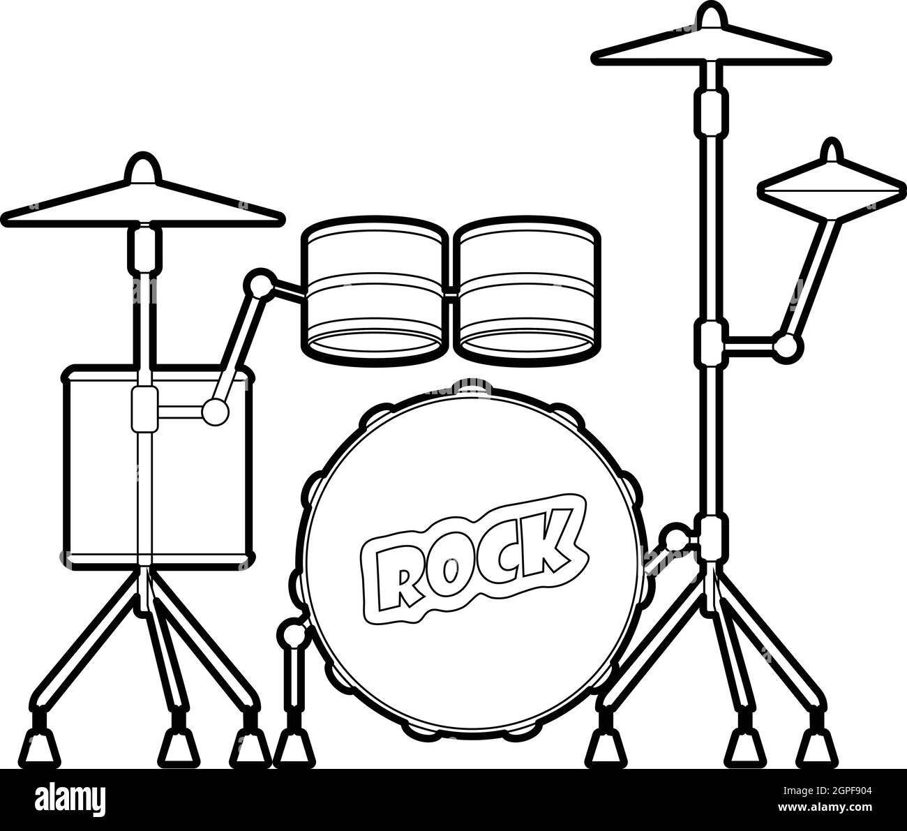 Drum icon, outline style Stock Vector