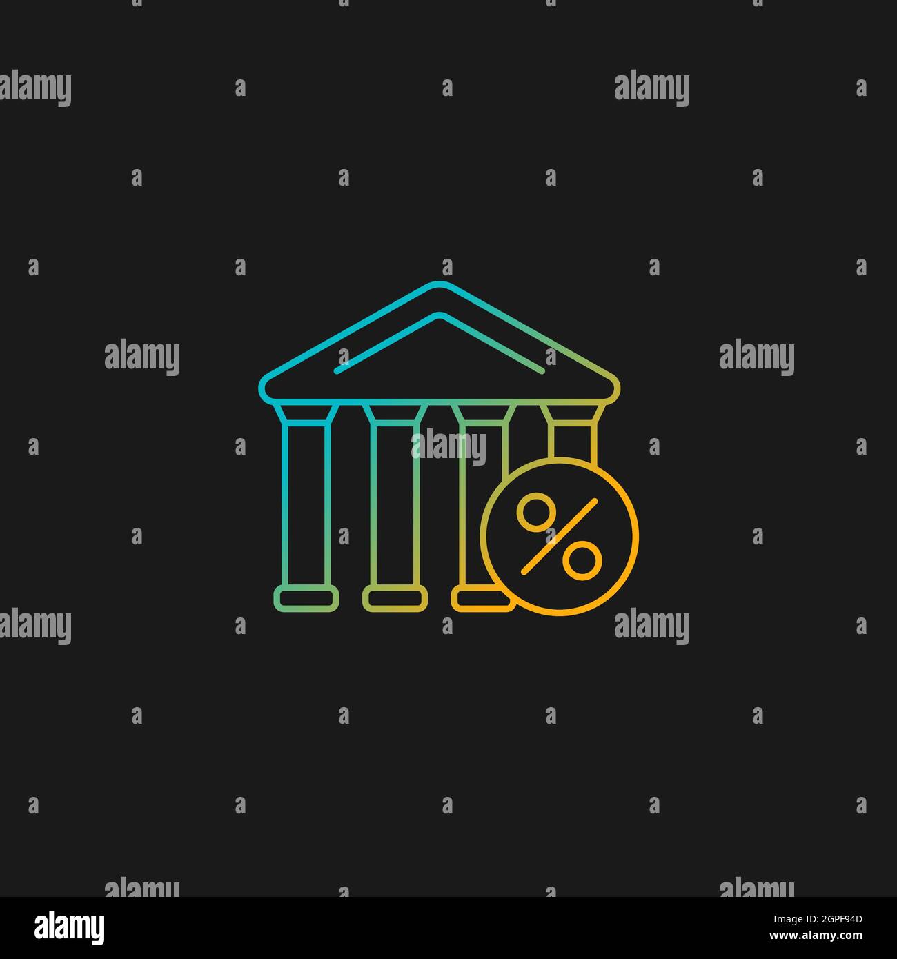 Free tickets to museums gradient vector icon for dark theme Stock Vector