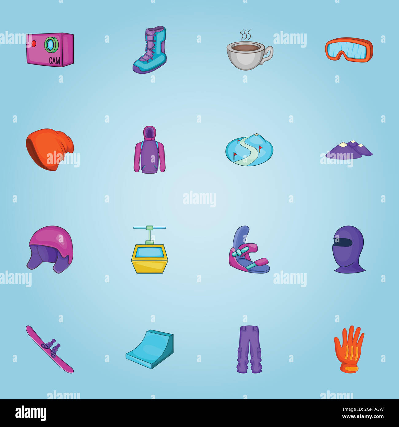 Winter sports icons set, cartoon style Stock Vector Image & Art - Alamy