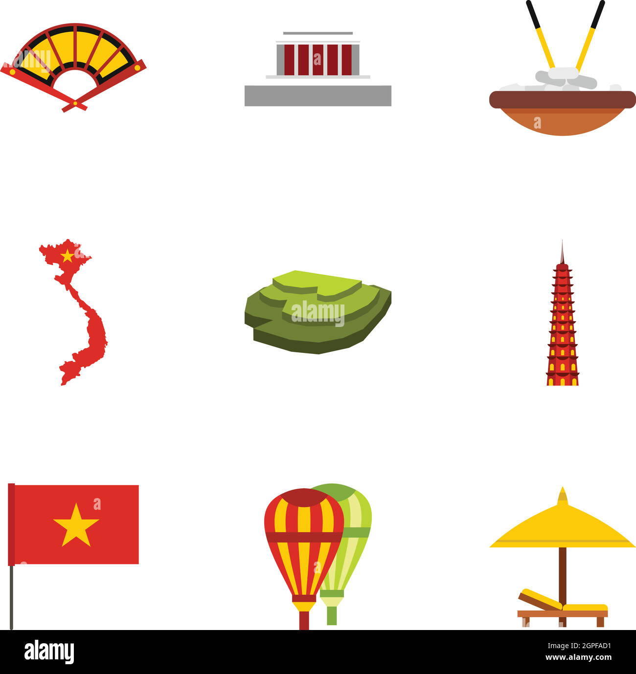 Vietnam icons set, flat style Stock Vector Image & Art - Alamy