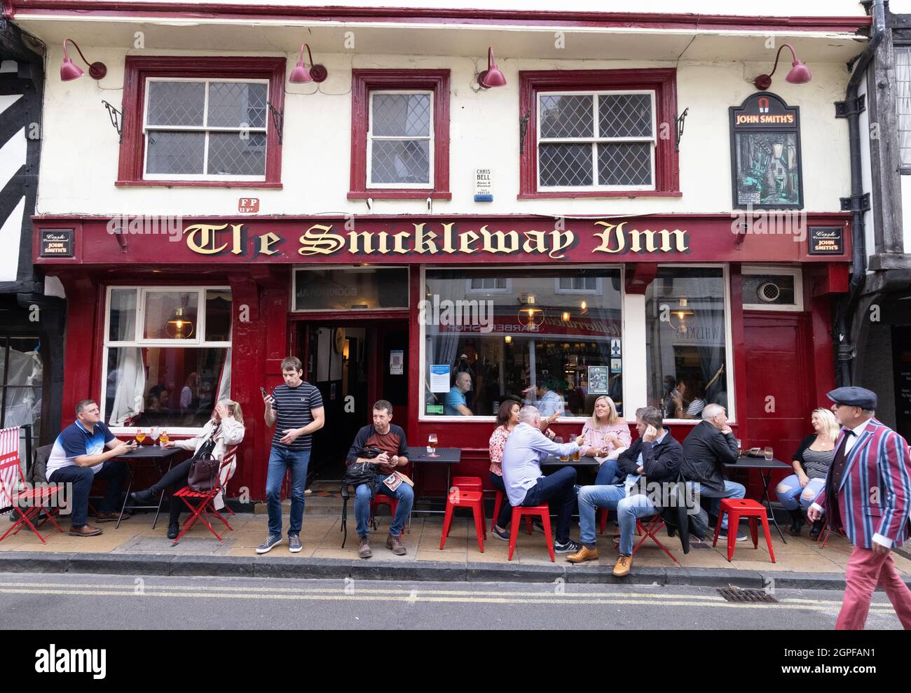 York pub UK; The Snickleway inn, a traditional english pub, exterior, York city centre street scene, York UK Stock Photo