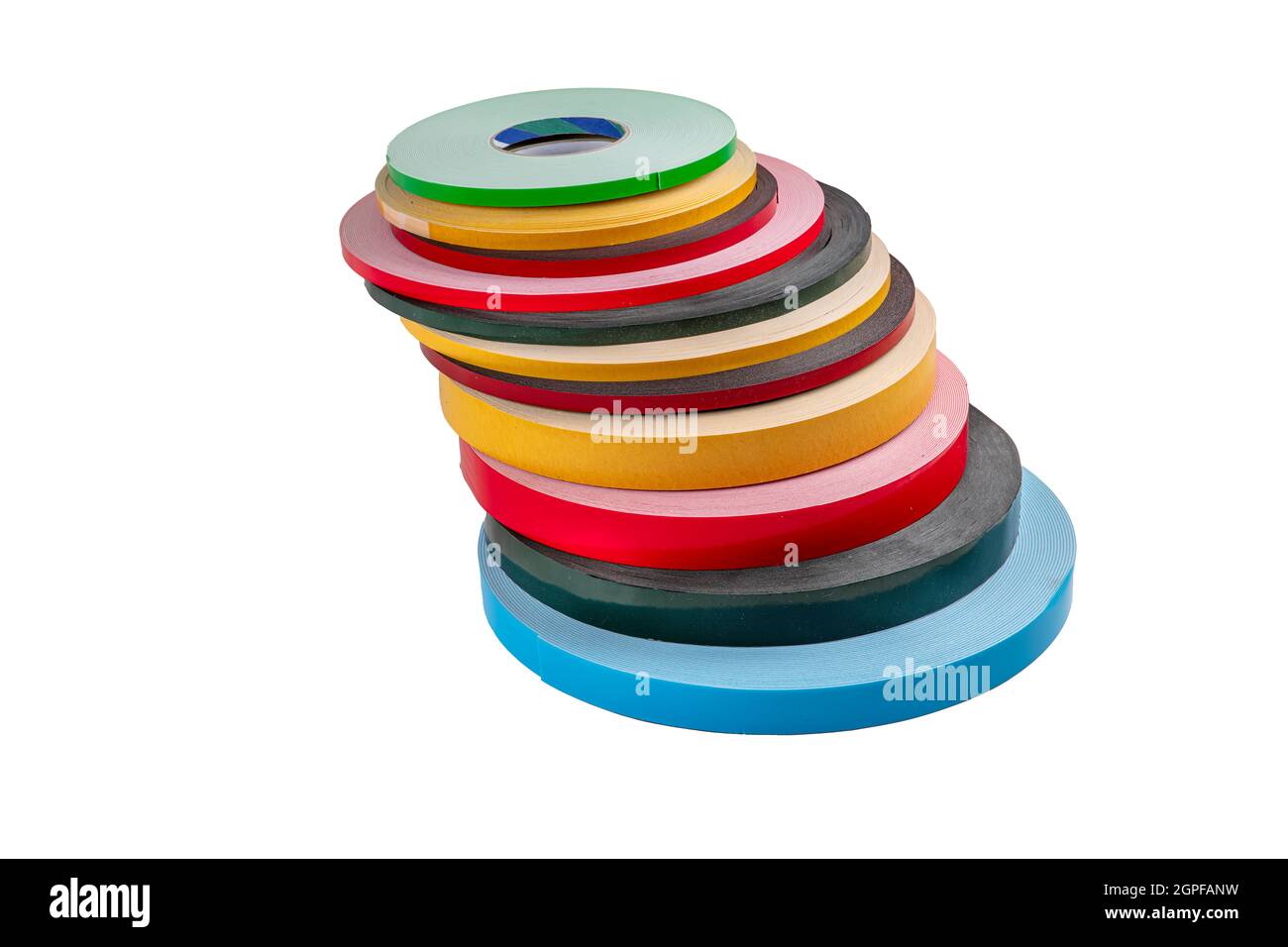 Foam Tapes. Double sided tape roll on white background. Two sided