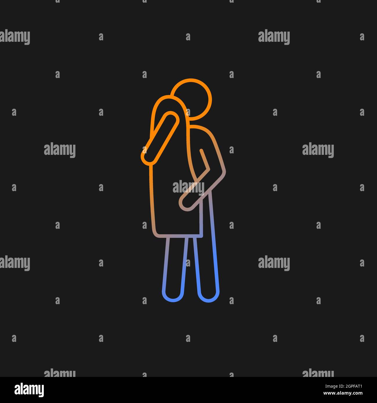 Dry with towel gradient vector icon for dark theme Stock Vector