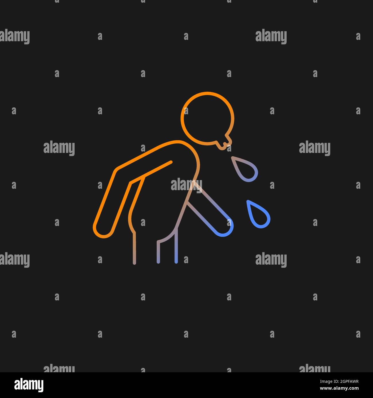 Spit gradient vector icon for dark theme Stock Vector