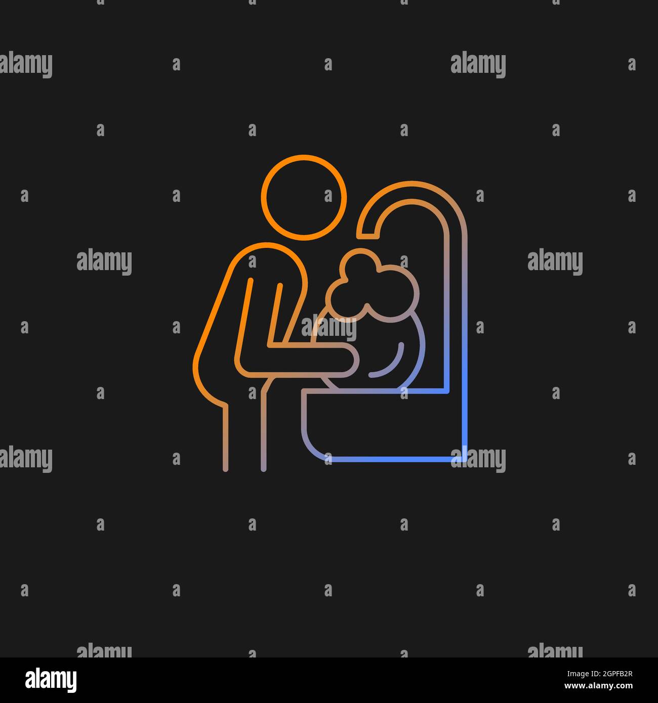 Wash dishes gradient vector icon for dark theme Stock Vector