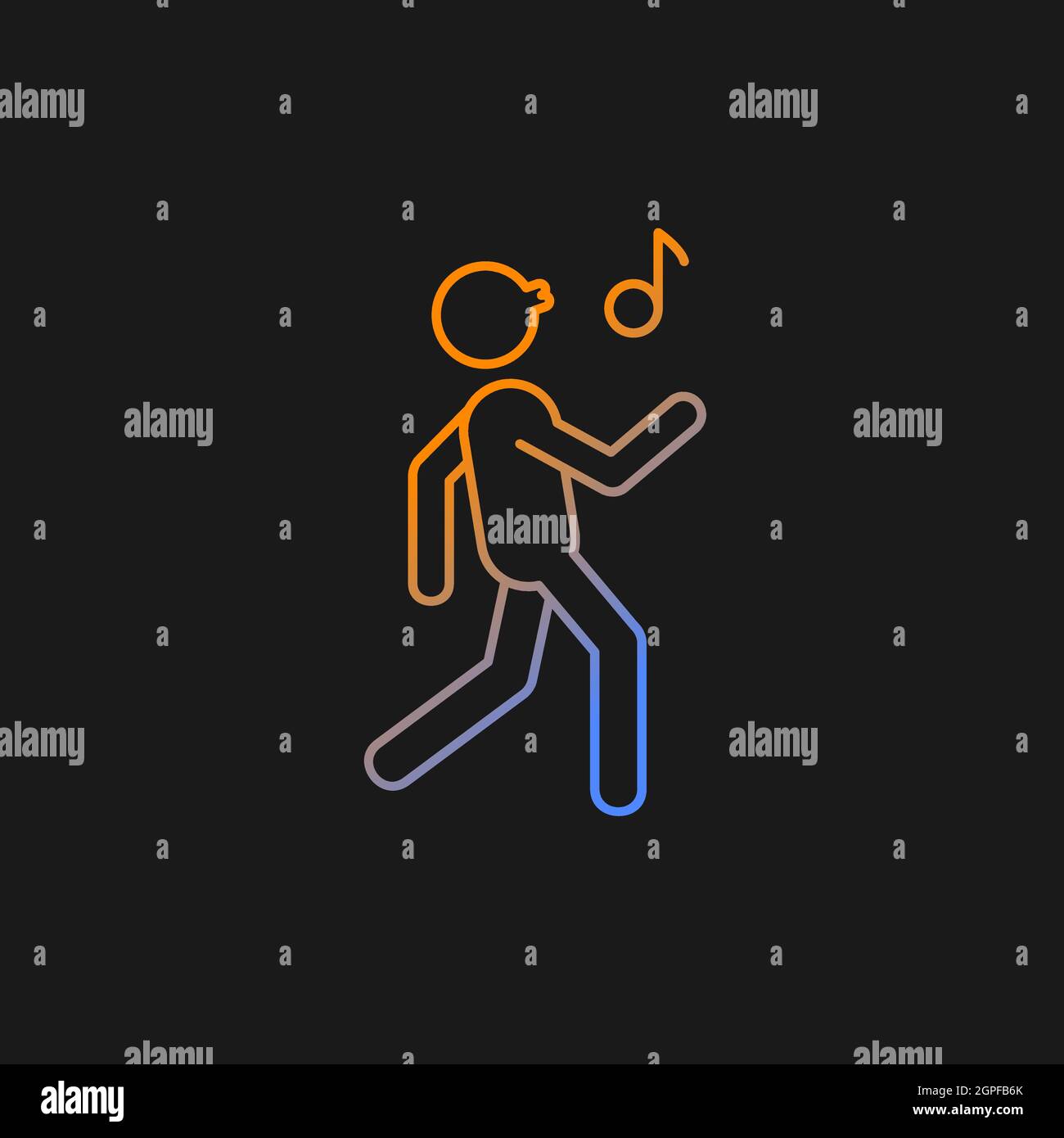 Whistle gradient vector icon for dark theme Stock Vector