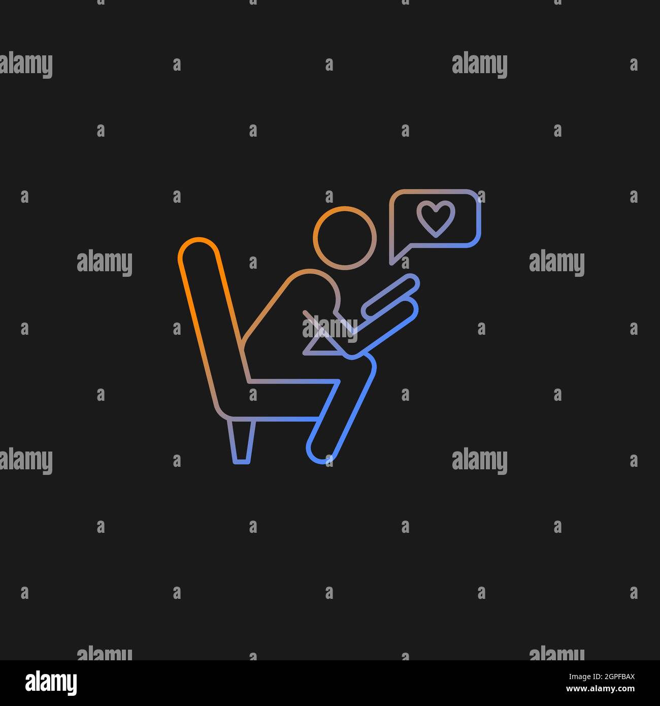 Check social network gradient vector icon for dark theme Stock Vector