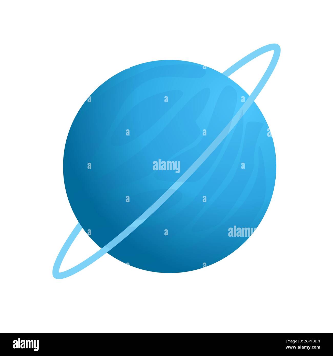 Vector Uranus planet icon. Gradient colours, easy to recolour parts, removable background. Solar system, for astronomy or astrology class and learning Stock Vector