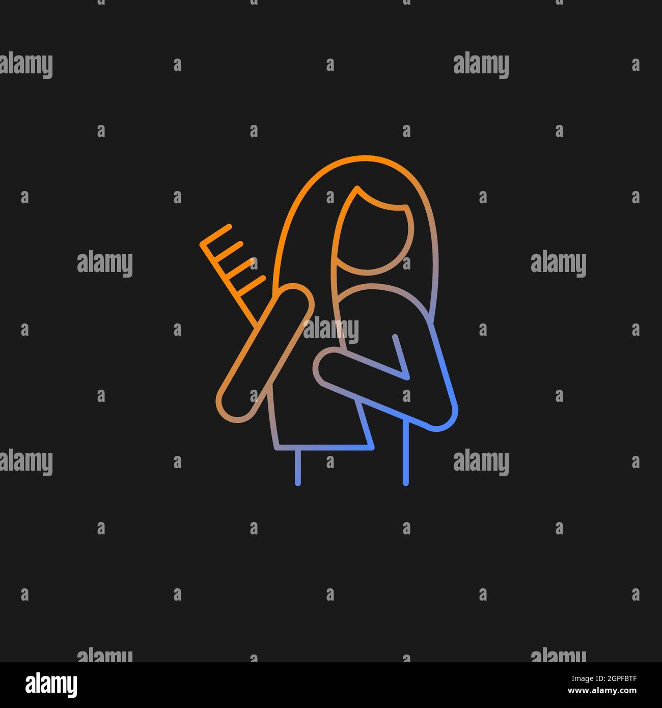 Brush hair gradient vector icon for dark theme Stock Vector Image & Art ...