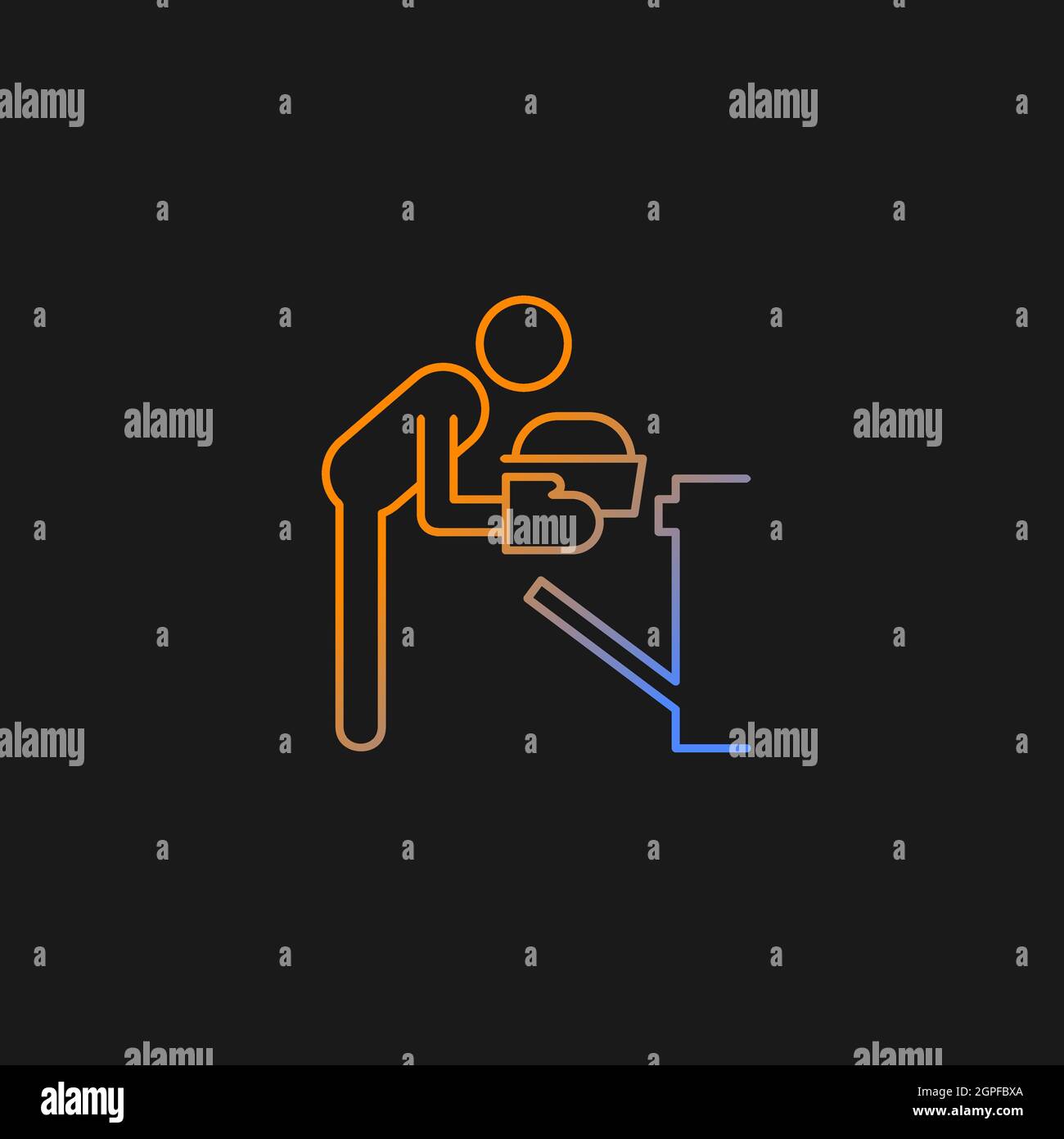 Bake gradient vector icon for dark theme Stock Vector