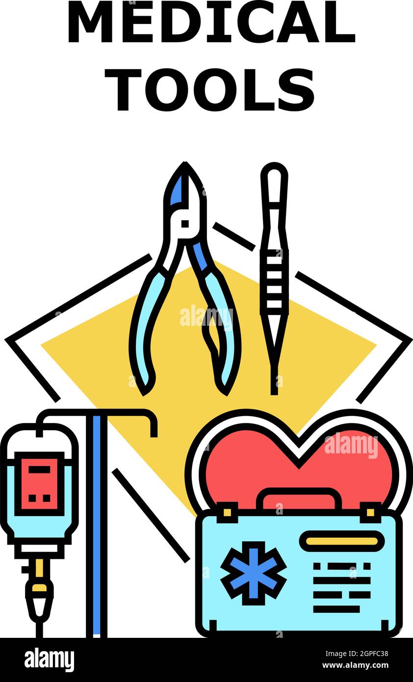 Medical Tools Vector Concept Color Illustration Stock Vector Image