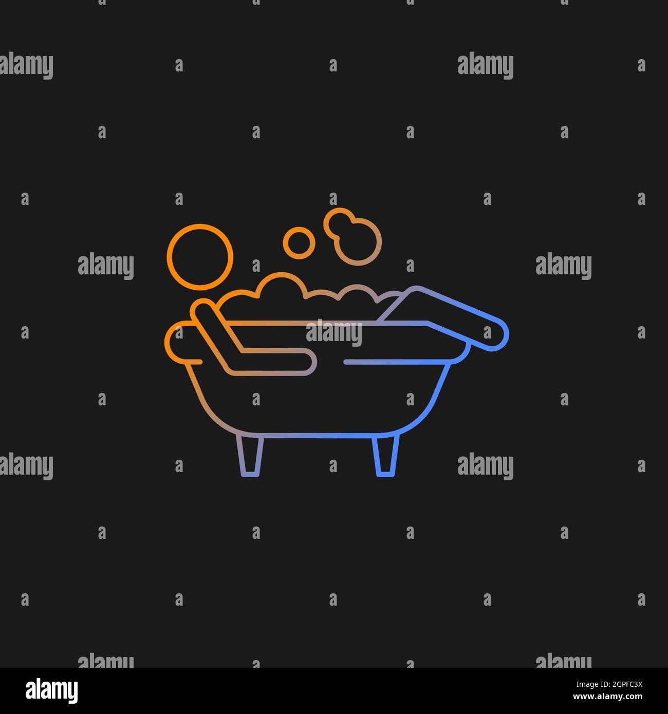 Bathe gradient vector icon for dark theme Stock Vector