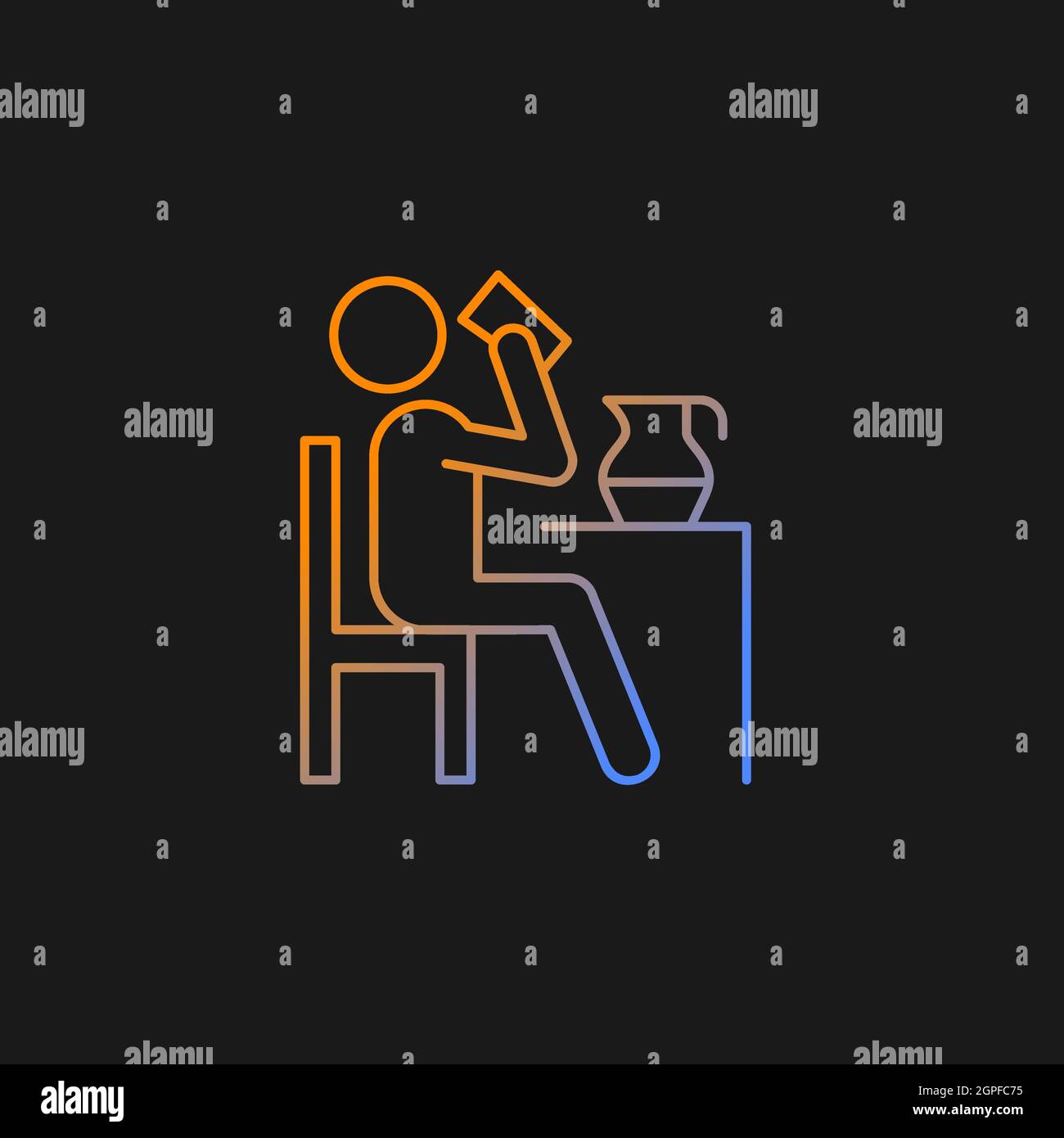 Drink gradient vector icon for dark theme Stock Vector