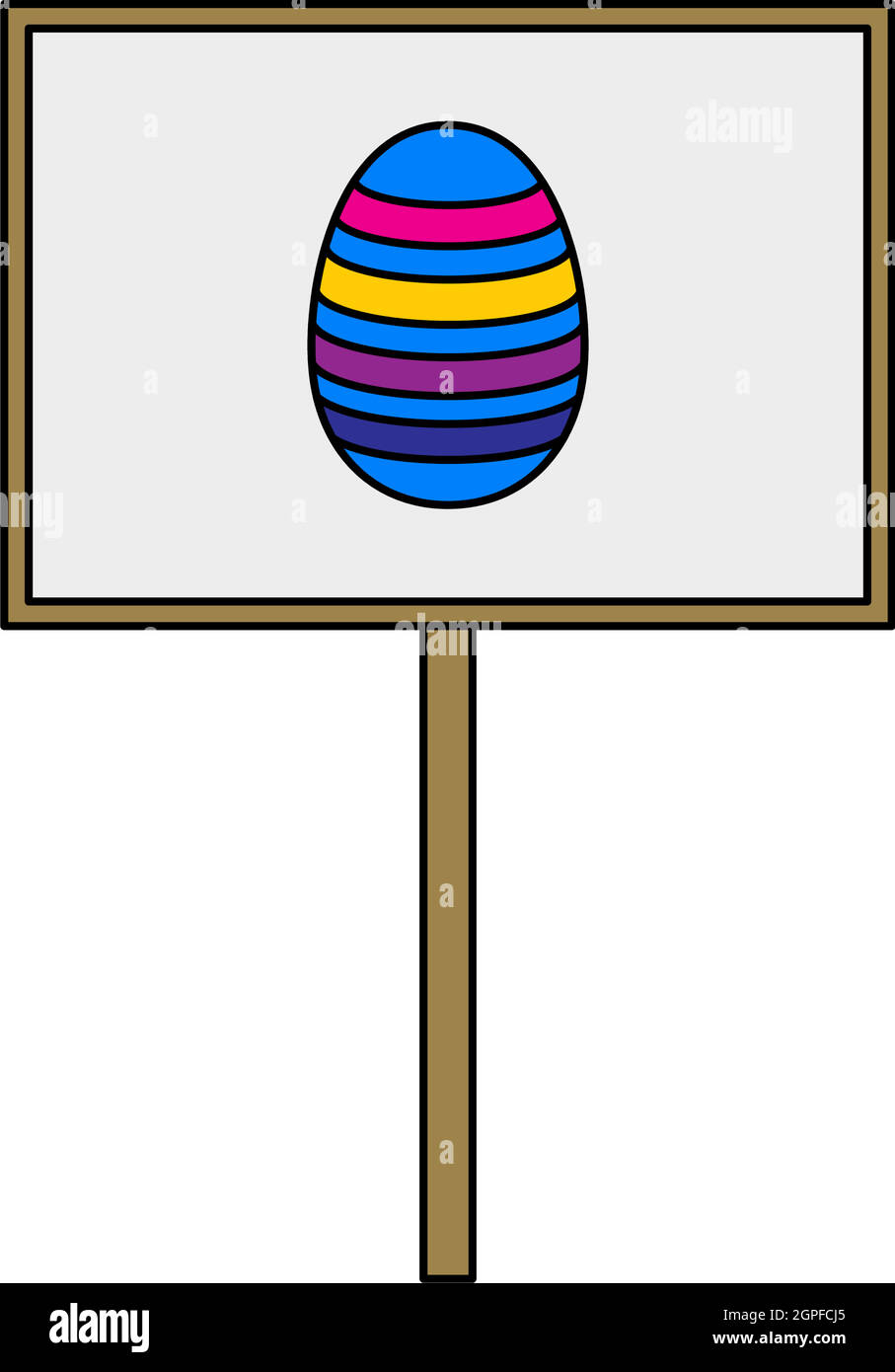 Easter Pointer With Egg Icon Stock Vector