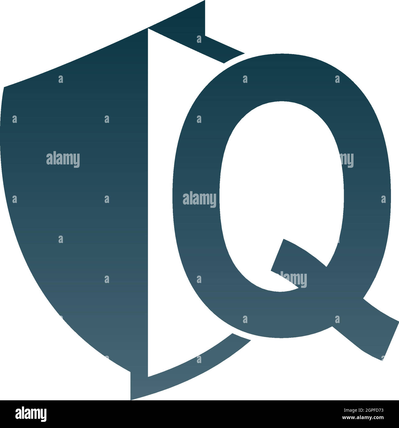 Shield logo icon with letter Q beside design vector Stock Vector Image ...