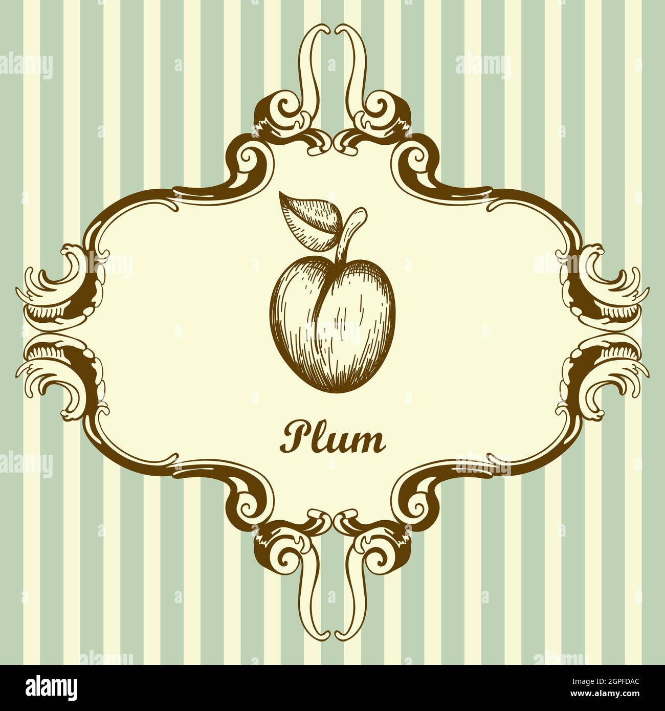Icon Of Plum Stock Vector
