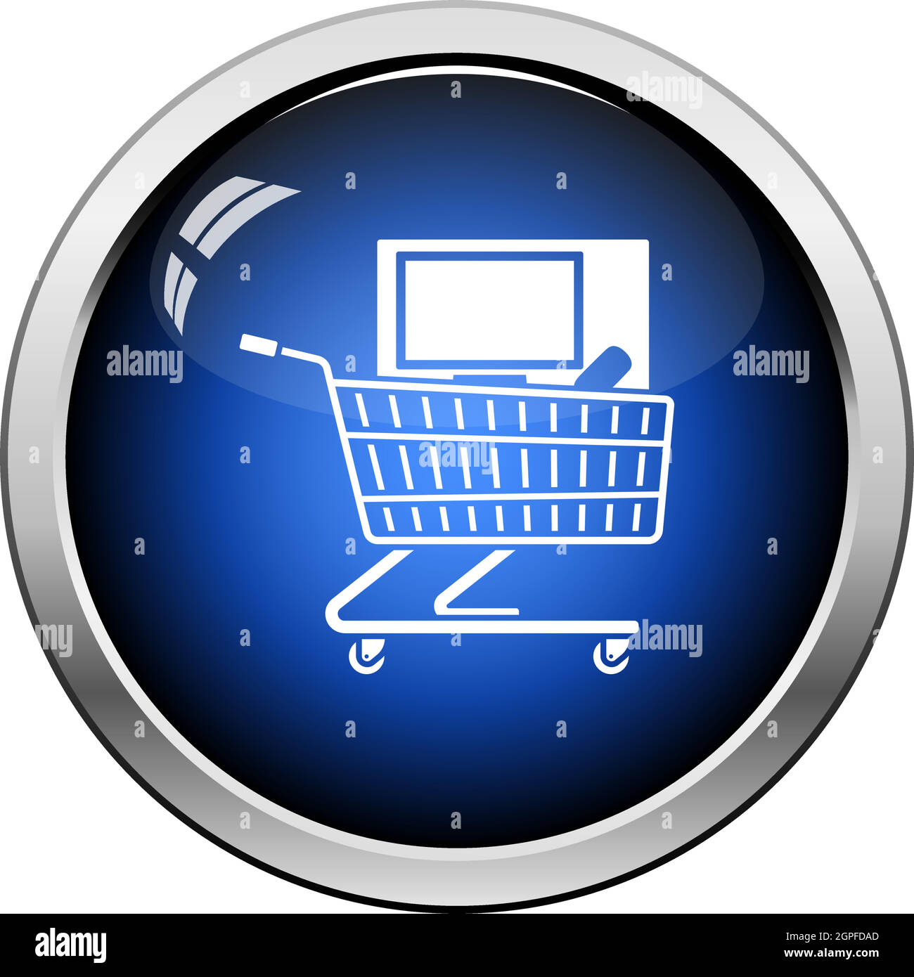 Shopping Cart With PC Icon Stock Vector Image & Art Alamy