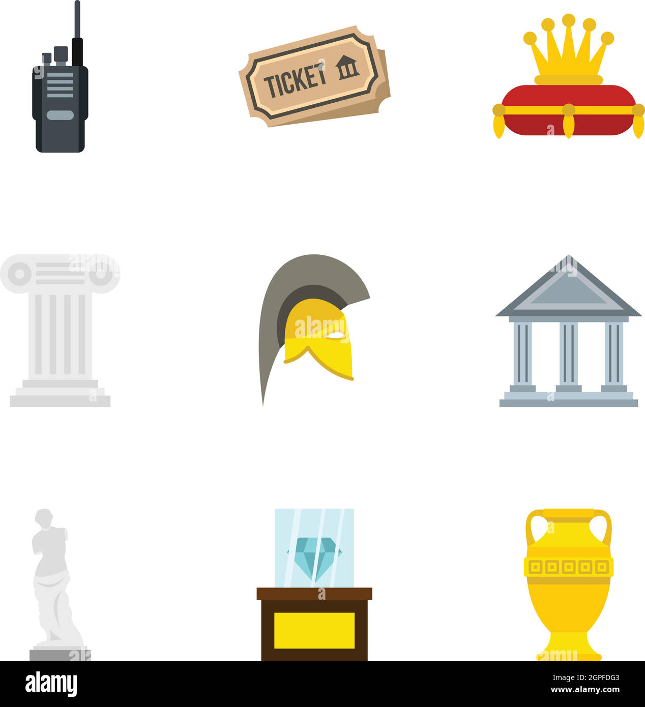 Stay in museum icons set, flat style Stock Vector Image & Art - Alamy
