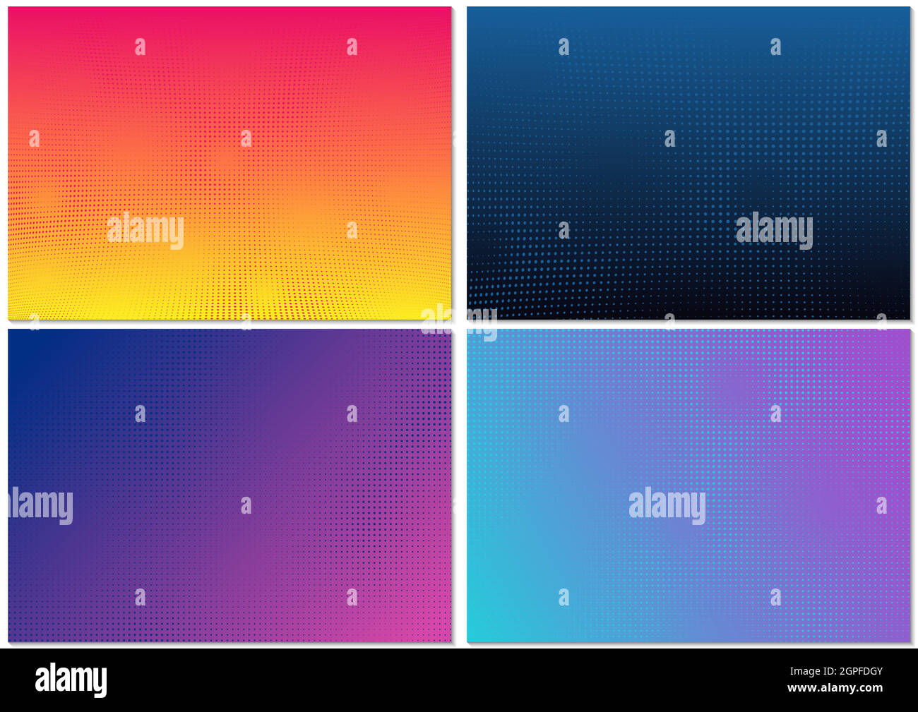 Backgrounds with Halftone Pattern and Colorful Gradient Stock Vector
