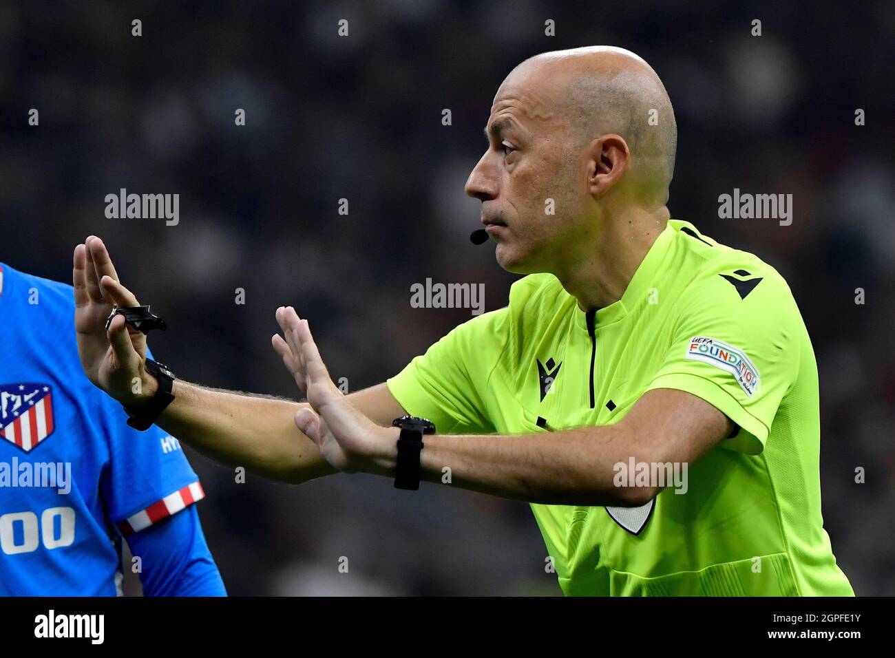 Milan Italy 28th Sep 21 Referee Cuneyt Cakir Reacts During The Uefa Champions League Group B Football Match Between Ac Milan And Atletico Madrid At San Siro Stadium In Milan Italy September