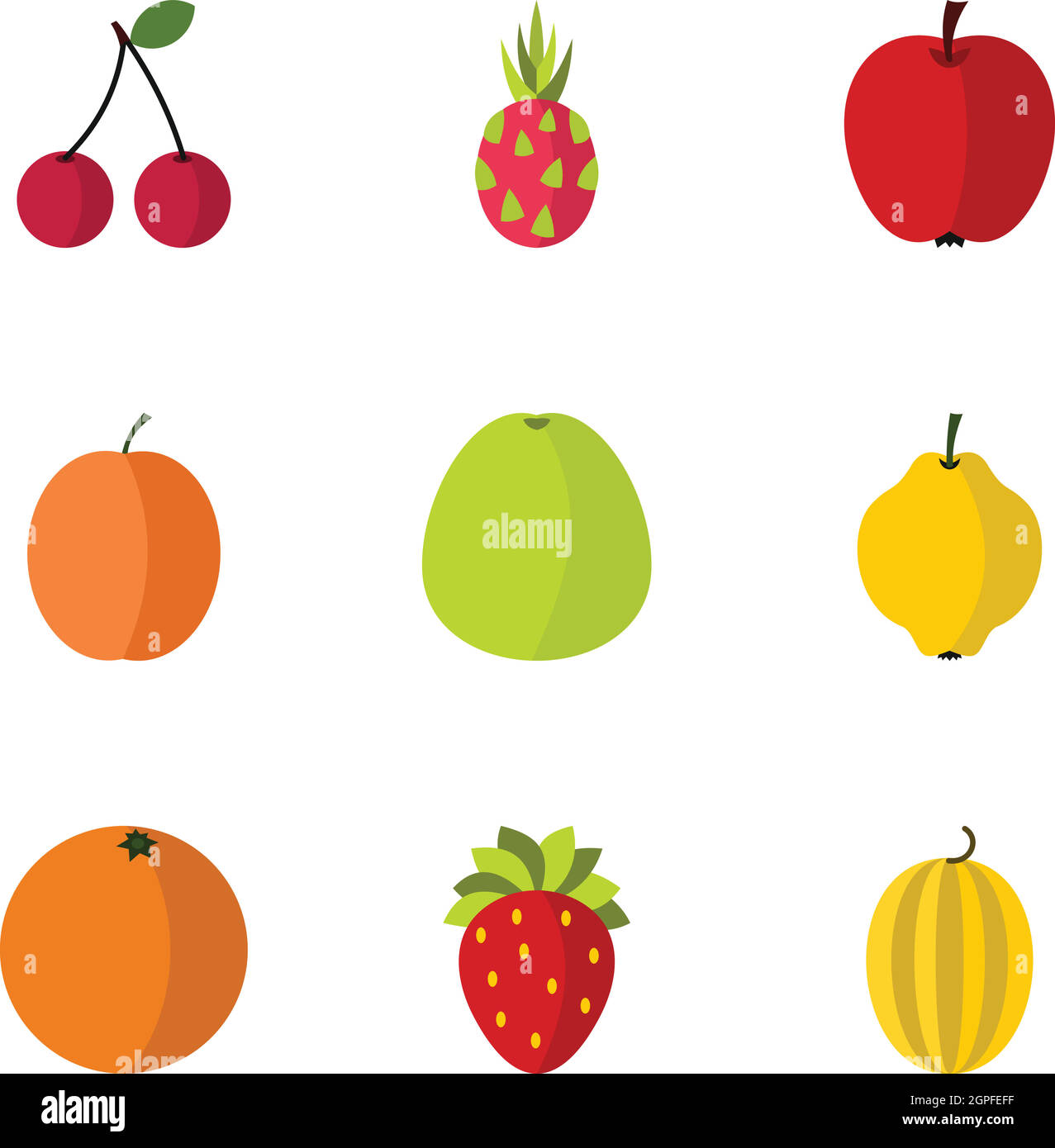 Types of fruit icons set, flat style Stock Vector Image & Art - Alamy