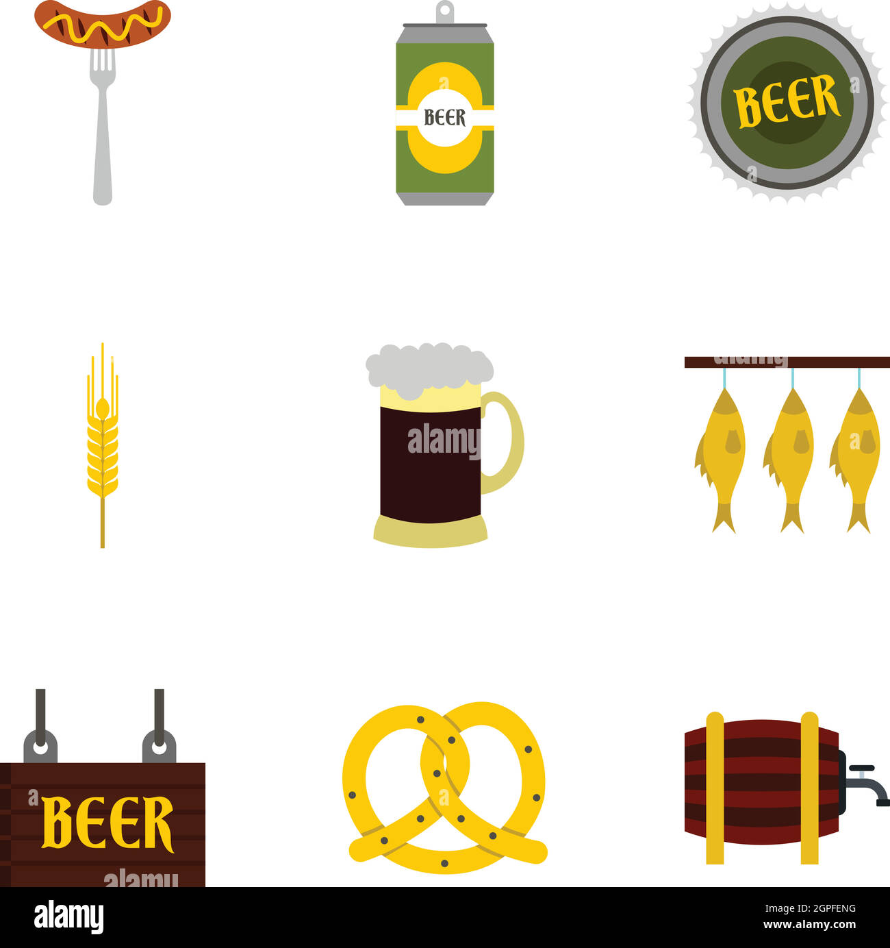 Pub icons set, flat style Stock Vector Image & Art - Alamy