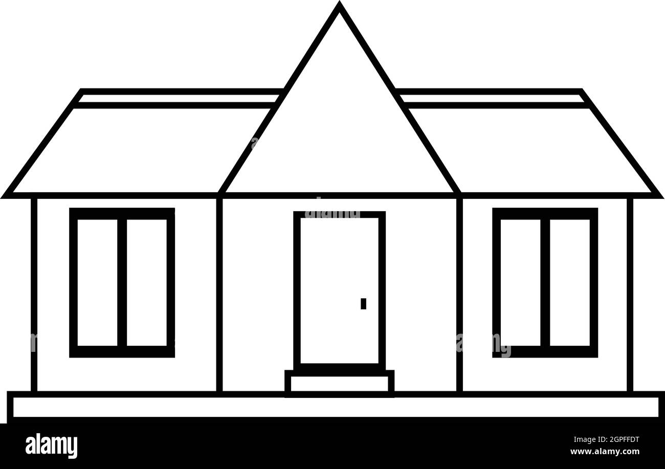 Suburb house icon, outline style Stock Vector