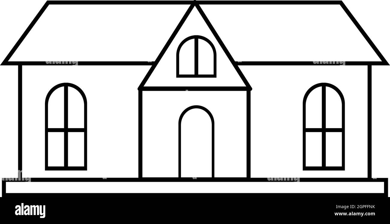 Cottage house icon, outline style Stock Vector Image & Art - Alamy