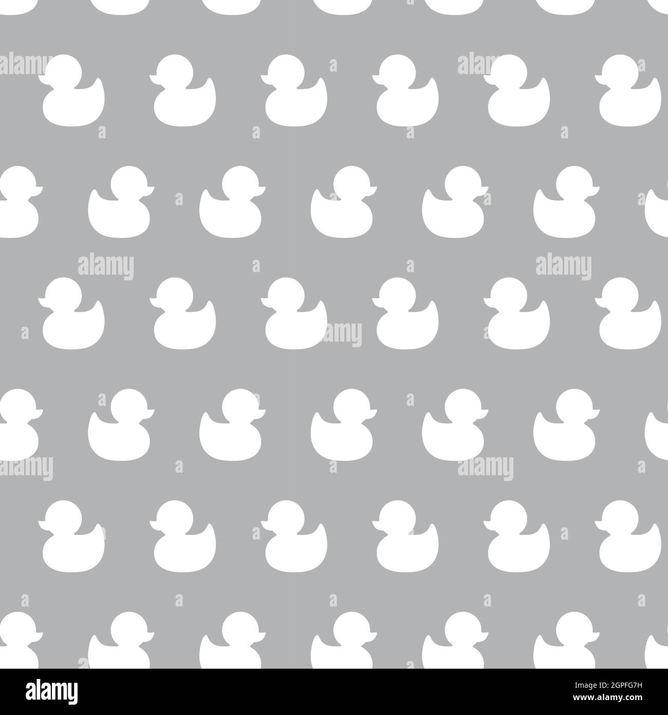 Ducklings seamless pattern in white and grey Stock Vector