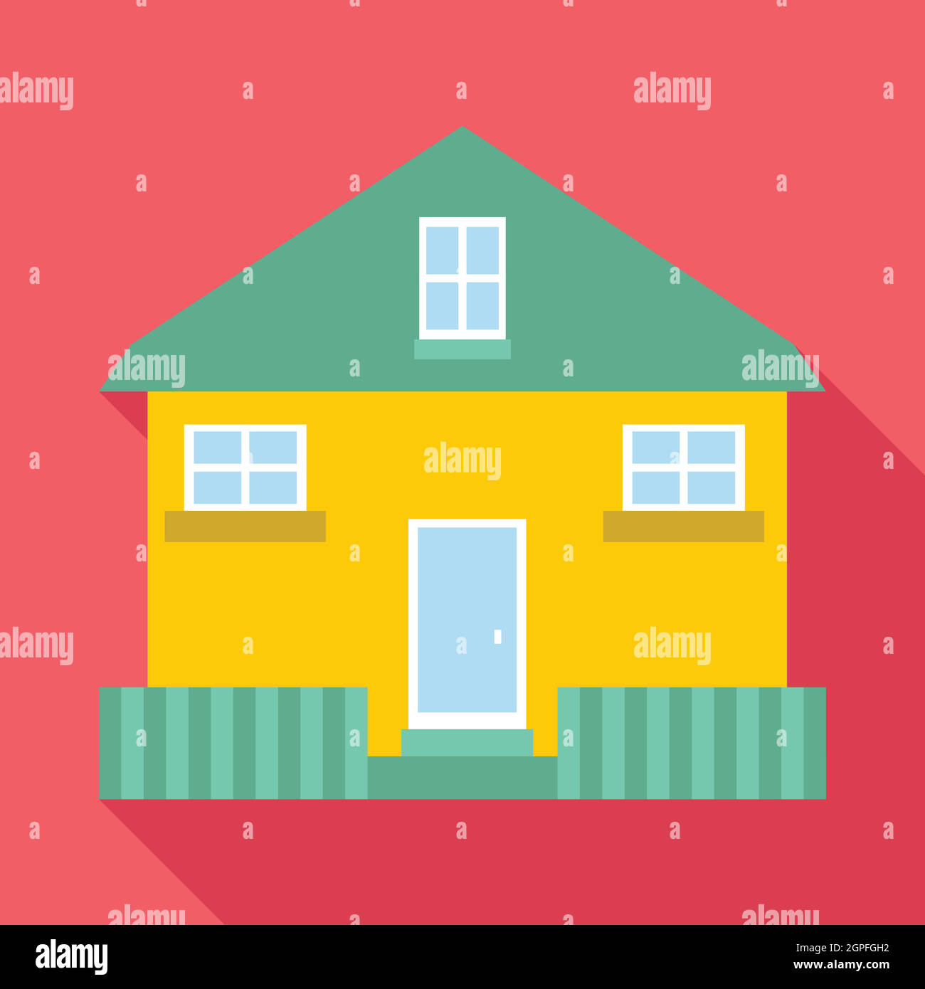 Yellow house icon, flat style Stock Vector Image & Art Alamy