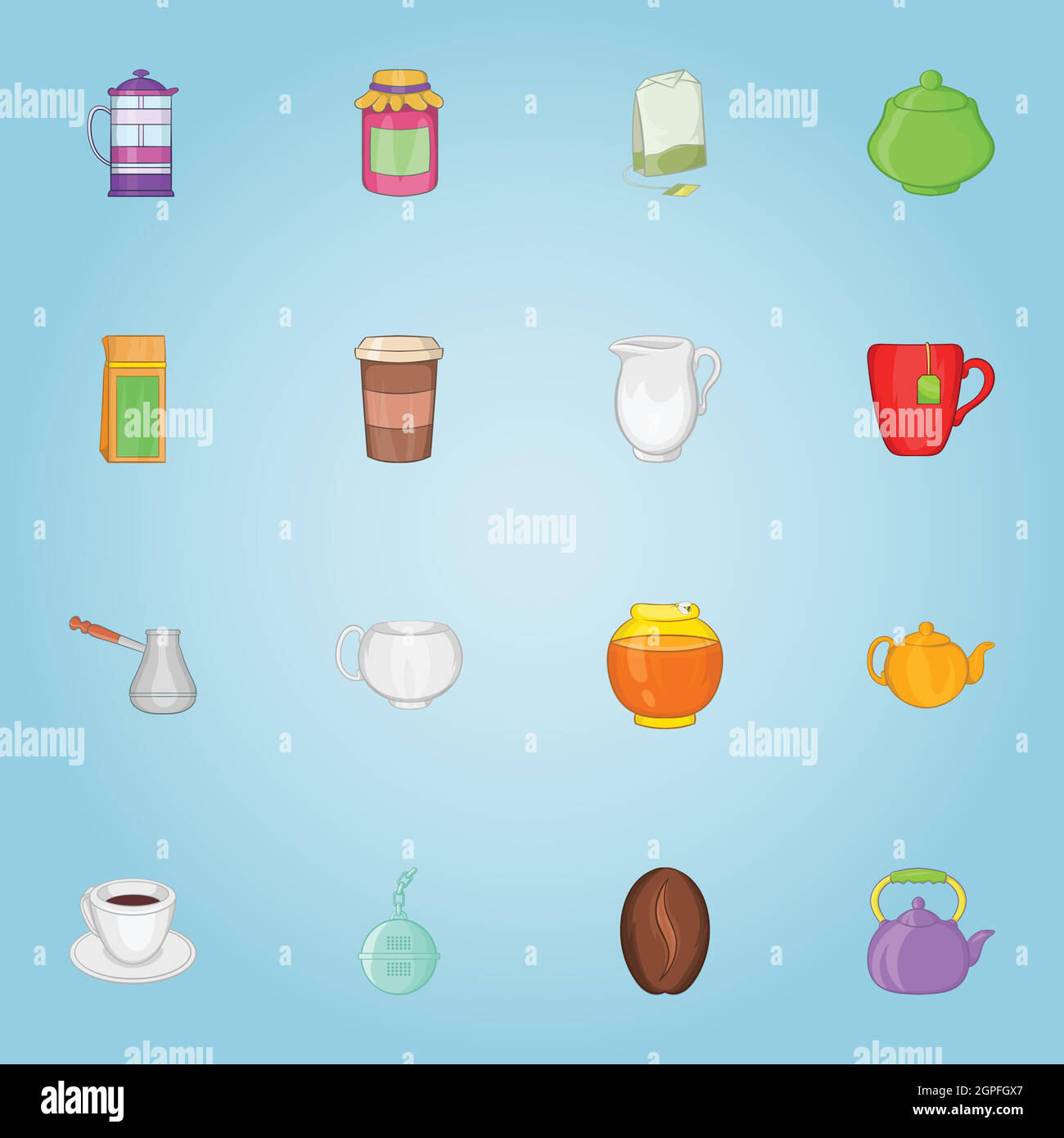 Drink icons set, cartoon style Stock Vector Image & Art Alamy