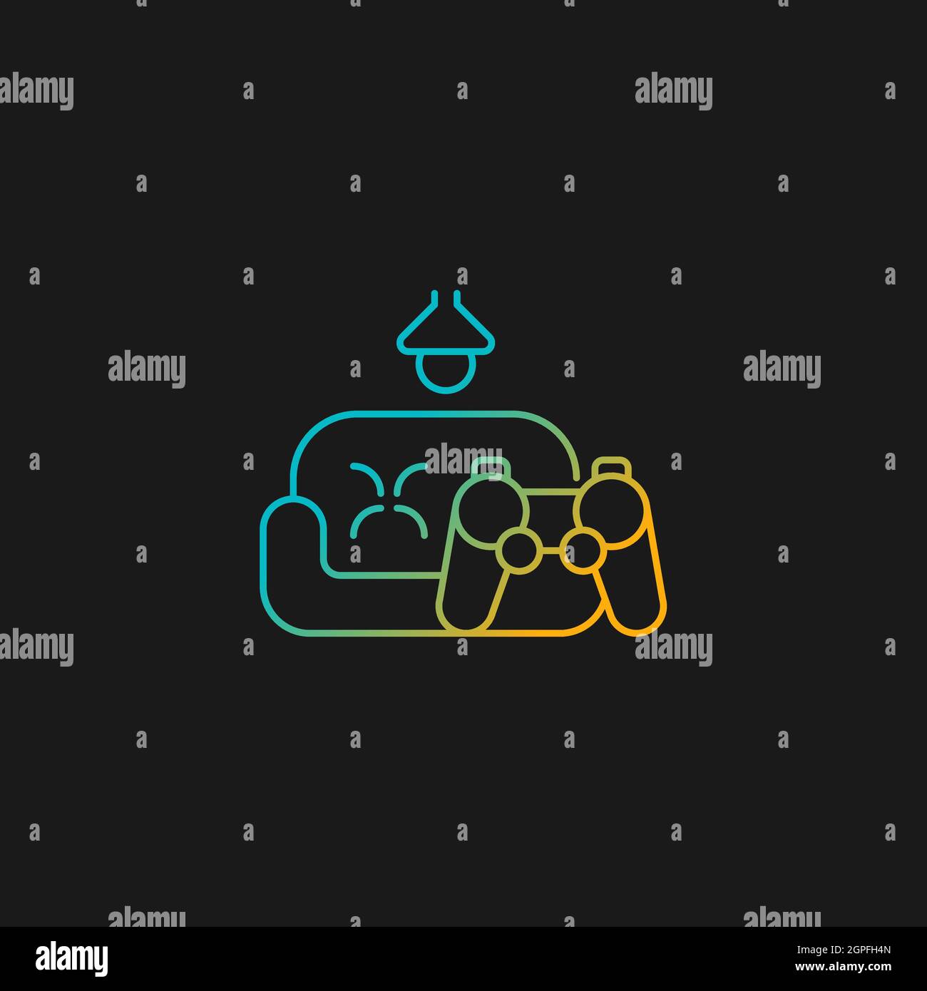 Game room gradient vector icon for dark theme Stock Vector