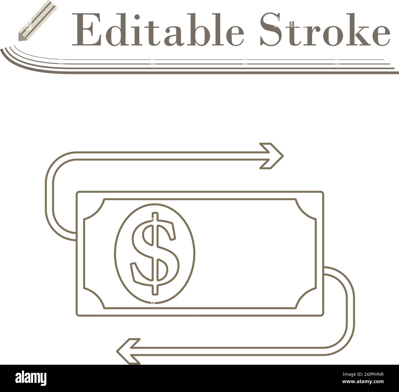 Cash Back Dollar Banknote Icon Stock Vector Image & Art - Alamy