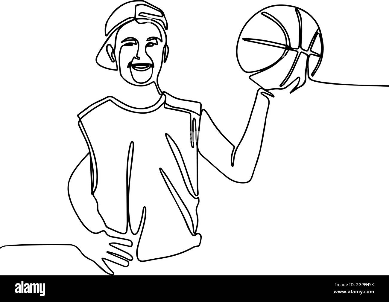guy holds the ball in his hand Stock Vector