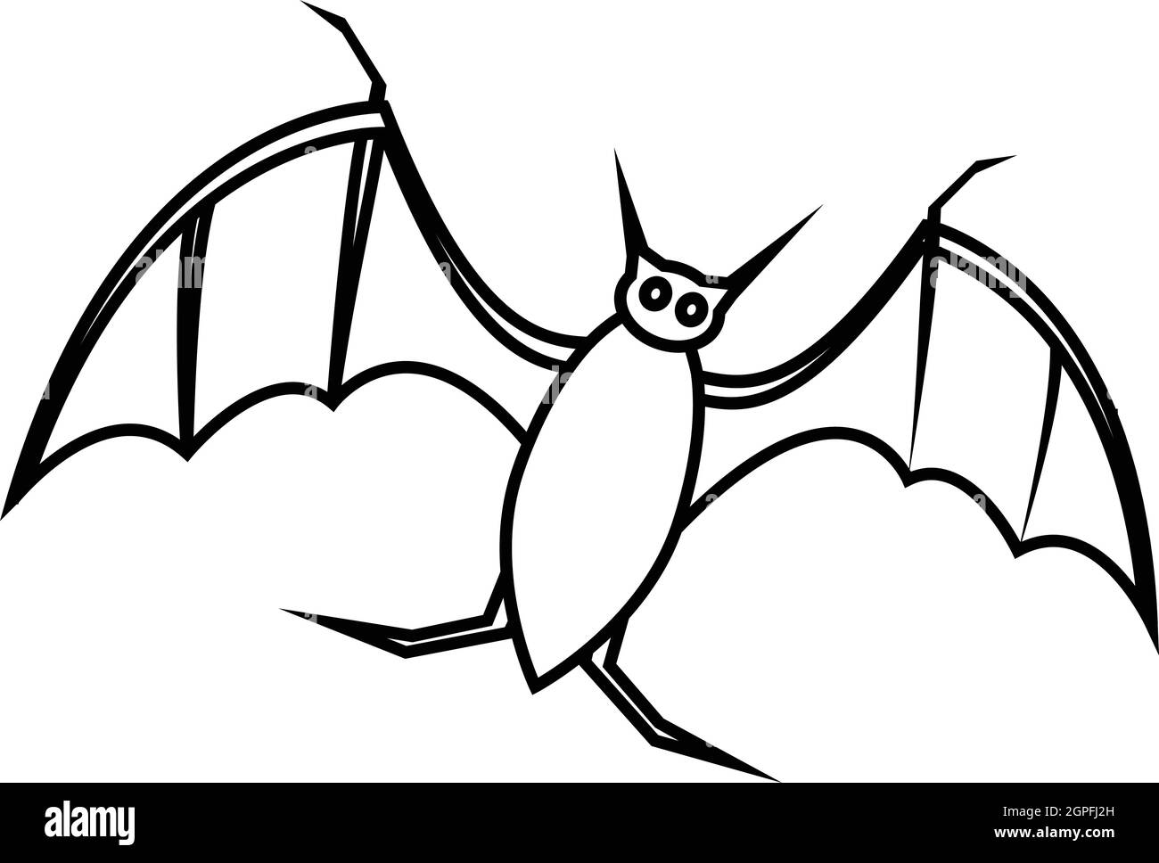 Bat icon, outline style Stock Vector