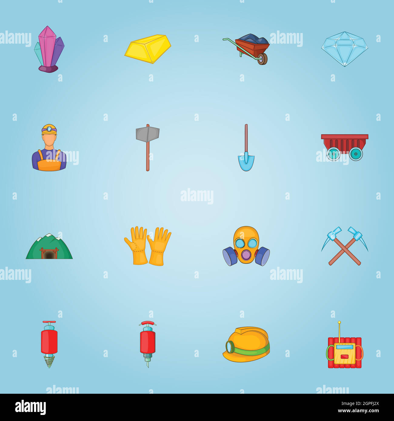 Mining icons set, cartoon style Stock Vector Image & Art - Alamy