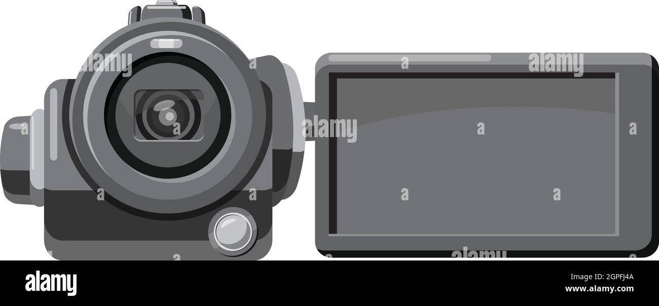 Digital video camera icon, gray monochrome style Stock Vector